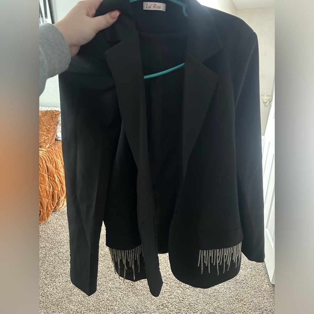 Sparkly fringe blazer